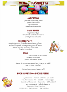 MENù DI PASQUETTA
